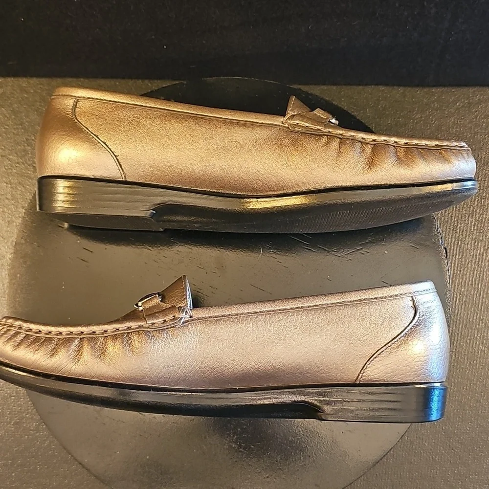 SAS Metro Pewter Leather‎ Loafer With Horsebit Detail